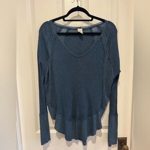 Free People Blue Long Sleeve Top